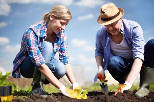 Professional groundwork and paving for patio installation